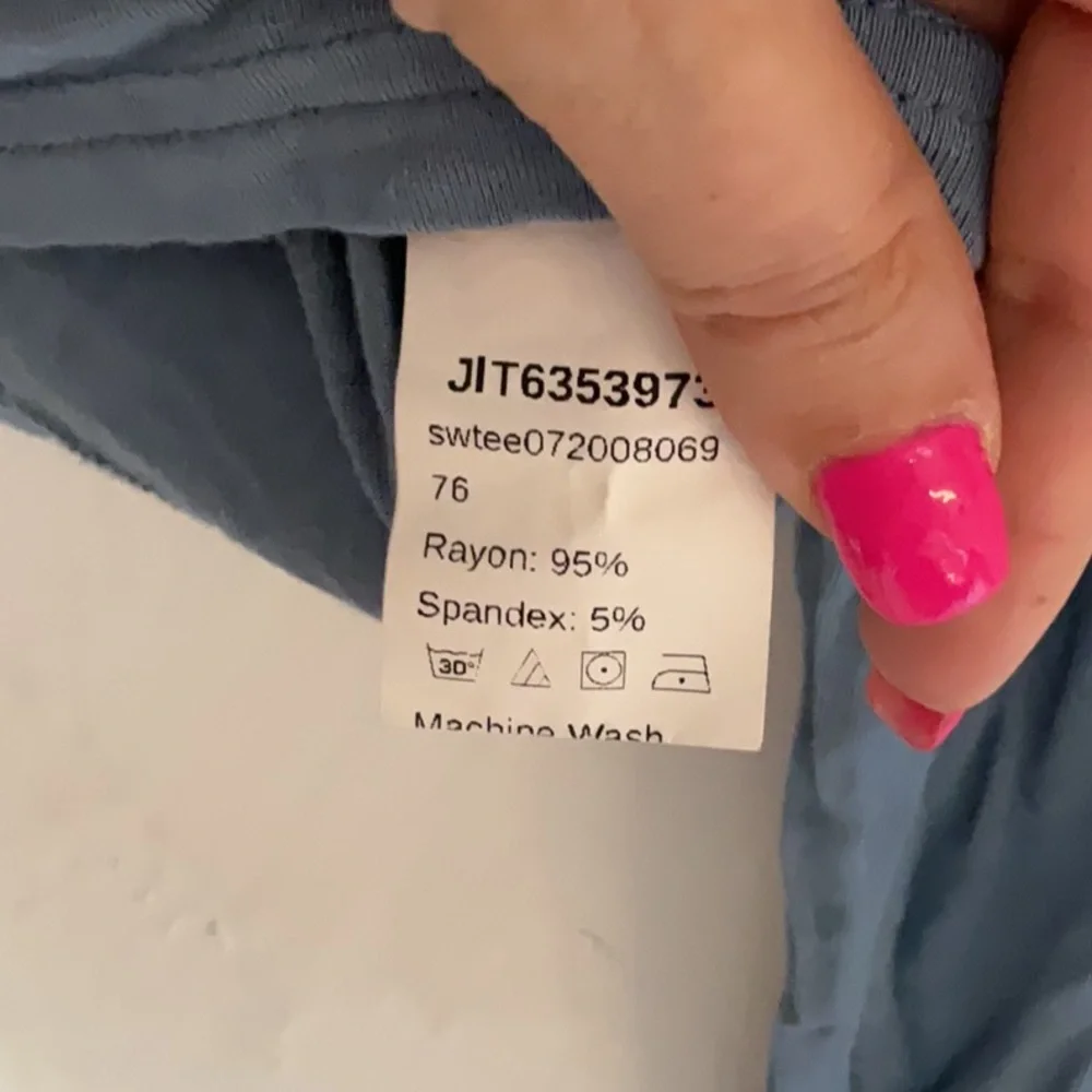 SHEIN Long Sleeve Crop Top, Size XS, Blue - Picture 6 of 7